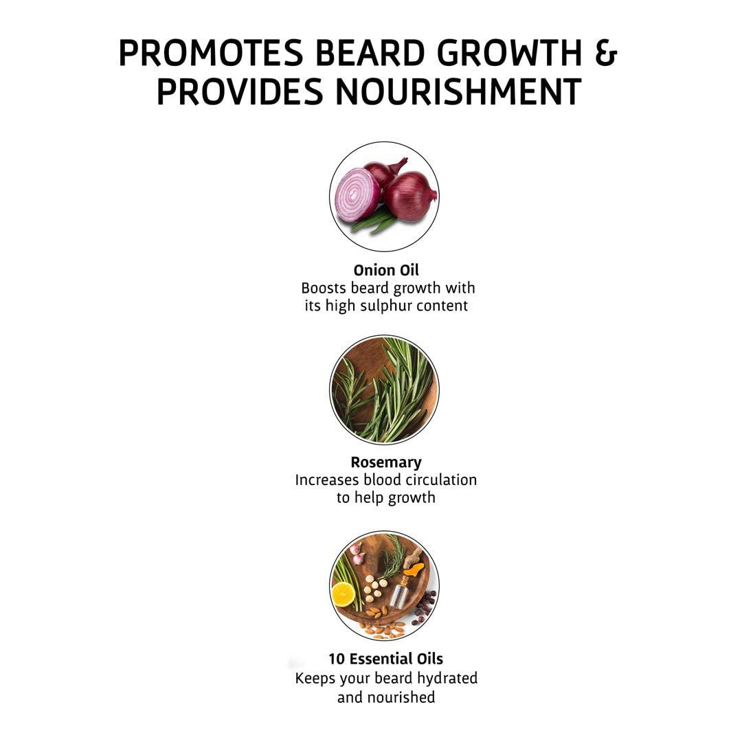AKTIVEMUSLI Beard Booster Growth Oil for Men | Enriched with Natural Herbs & Jadibuti (50 ml) | Paraben Free | Fills Patchy Beard | For Thicker & Longer Beard | Rich in Vitamins