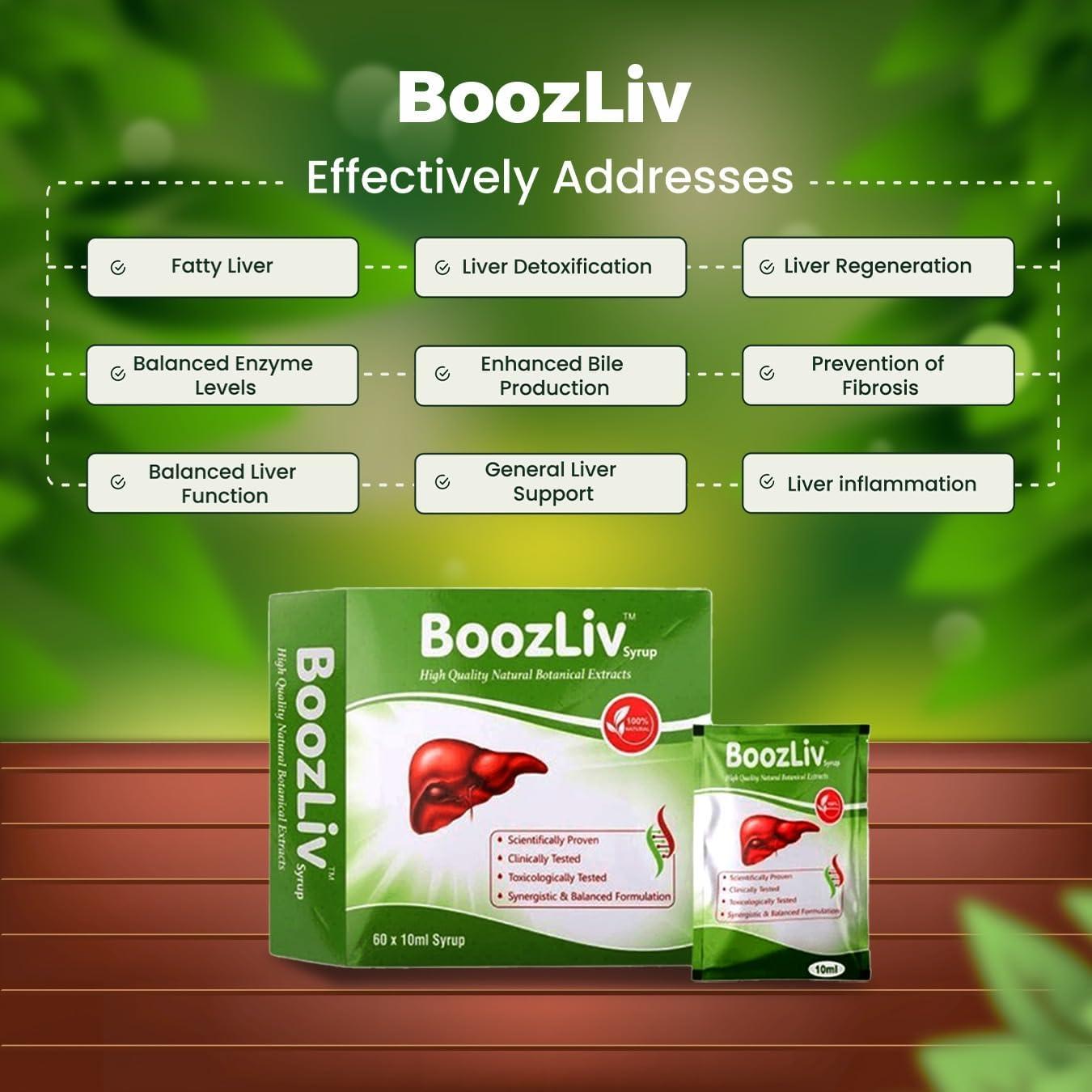 BoozLiv BoozLiv Syrup, 600ml for Reverse Fatty Liver, Jaundice, Early Stage of Liver Cirrhosis, Fibrosis, Healthy Digestion | 100% Herbal Liver Detox & Cleanse Supplement