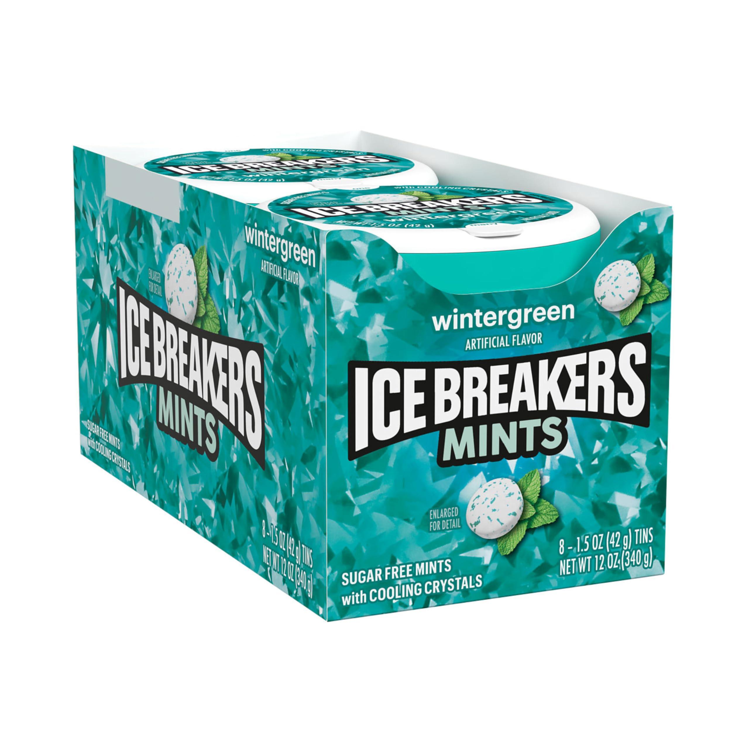 Ice Breakers Mints Ice Breakers Wintergreen Sugar Free Mints with Cooling Crystals, 1.5 oz 42 g, 8 Pack