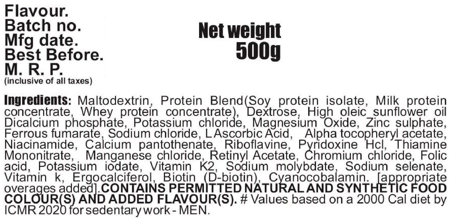 DEVELO Develo Weight Mass Gainer Protein Shake Powder for Fast Gain in women girls, Nutrition Food Supplement, Protein Supplement with Natural Fat Energy I 27 Vitamins & Minerals I 500gm Vanilla Flavour