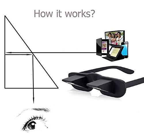 Pevor Lazy Readers Prism Glasses Bed Prism Spectacles Horizontal Eyeglasses for Reading/Watching TV Lying Down in Bed/Sofa, Myopia Presbyopic usable, Unisex
