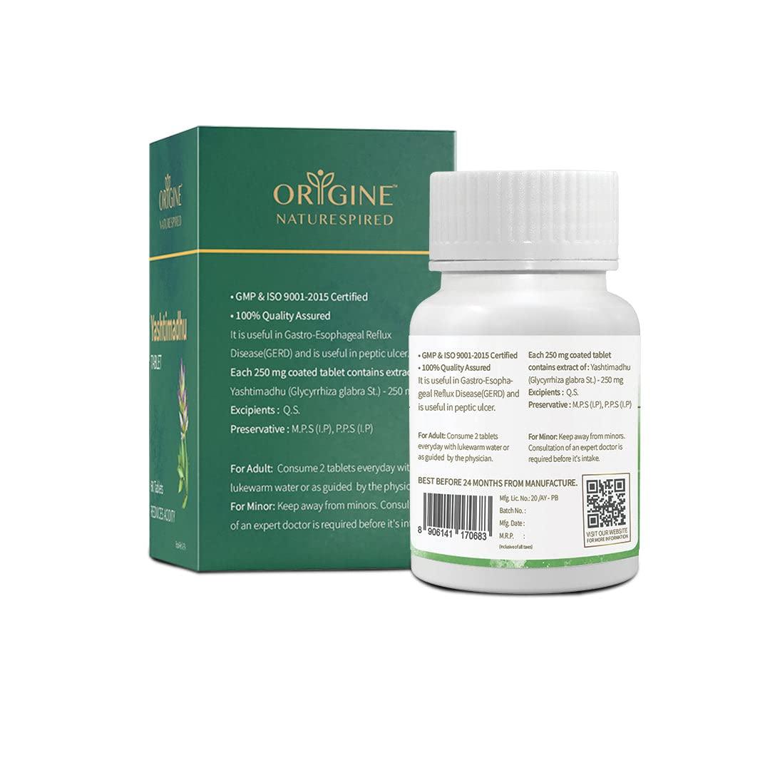 ORIGINE NATURESPIRED Origine Naturespired Yashtimadhu Wellness Pure Herbs Yashtimadhu | For Respiratory & Gastric Wellness | Natural & Safe Ayurvedic Antacid, 60 Tablets
