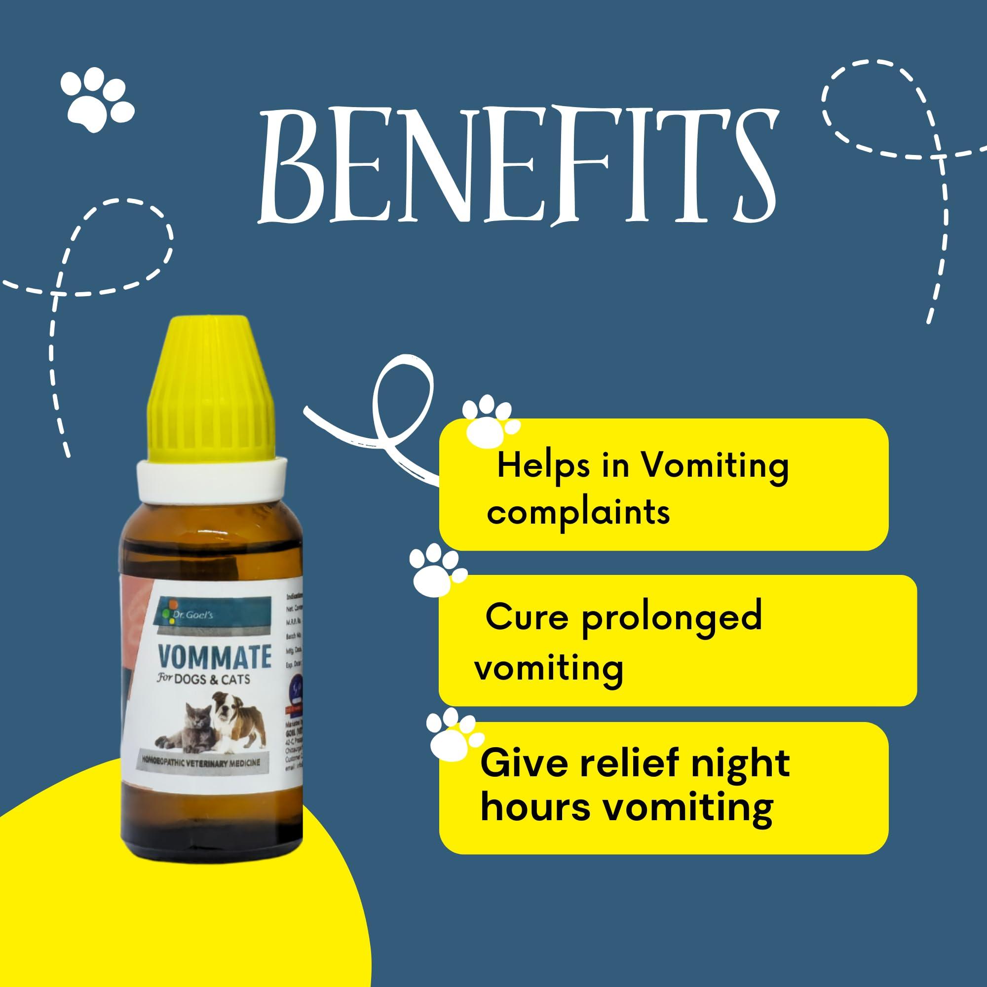 DR GOEL'S DR GOEL\'S Vommate Drops For Pets Homeopathic Remedy Treating Vomiting Nausea And Retching Fast Relief No Side Effects(30Ml)