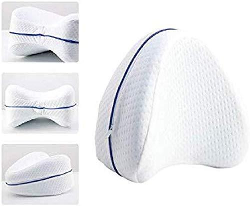 LAVNIK LAVNIK Memory Foam Knee Pillow for Side Sleeper, Sciatic Nerve Pain Relief Soft Sleeping Leg Pillow for Back Pain, Leg Pain, Hip Joint, Pregnancy, Knee Support with Washable Cover - White