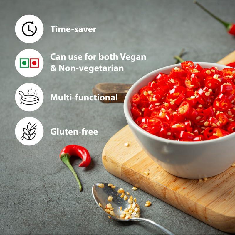 EXOTASTE Exotaste Premium Red Chilli Paste prepared from purely natural red chilli, ready to cook & to instantly add intense delicious spiciness to your food recipes (200 Gm)