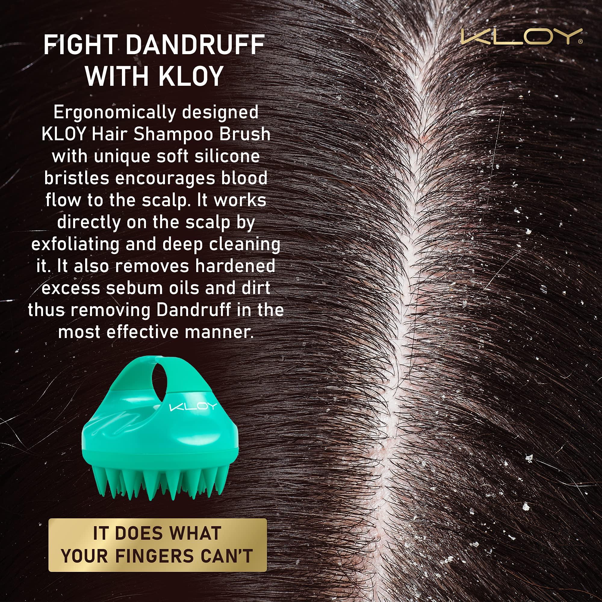 KLOY KLOY Hair Scalp Massager Shampoo Brush with Soft Silicone Bristles, Green