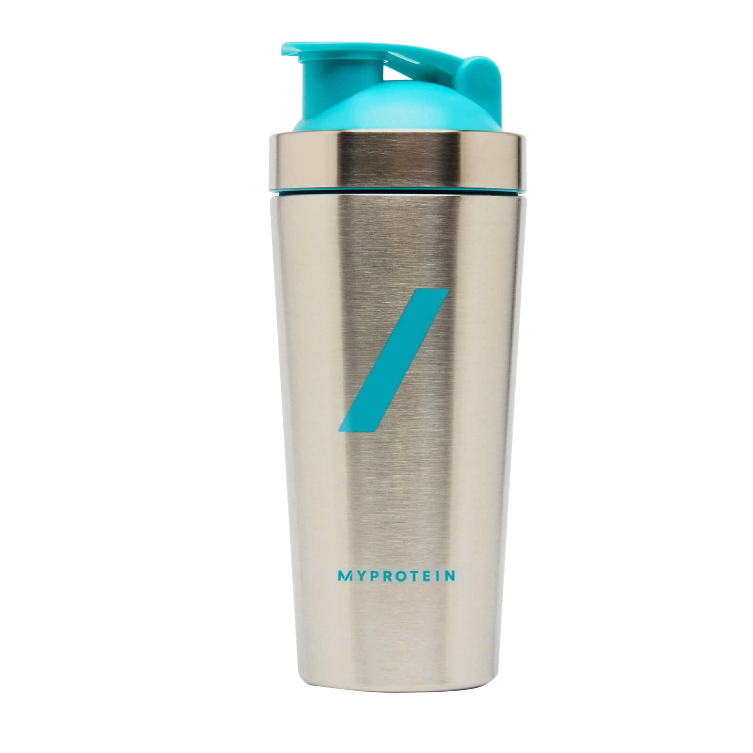 Myprotein Myprotein Metal Shaker Stainless Steel Bottles For Gym (Silver-Blue)-100% Leakproof Guarantee, Ideal For Protein, Pre Workout, Bcaas & Water Bpa Free 750 ML