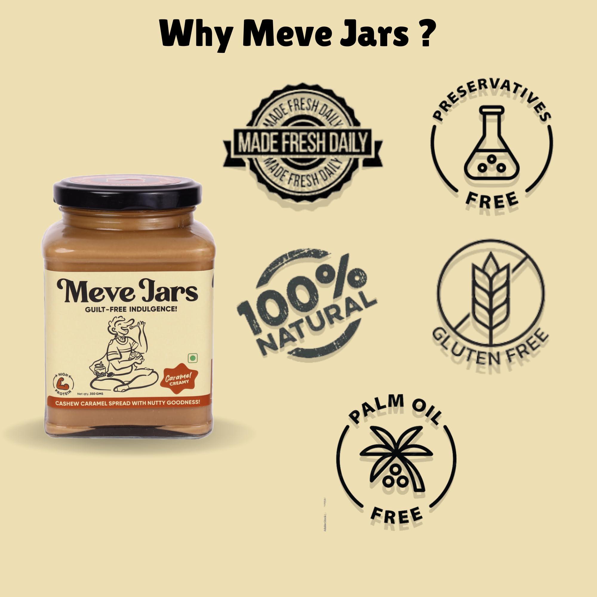 Meve Jars Meve Jars - Cashew Caramel Hazelnut Spread | 230g | No Preservatives | Gluten Free | High in Protein (Creamy)