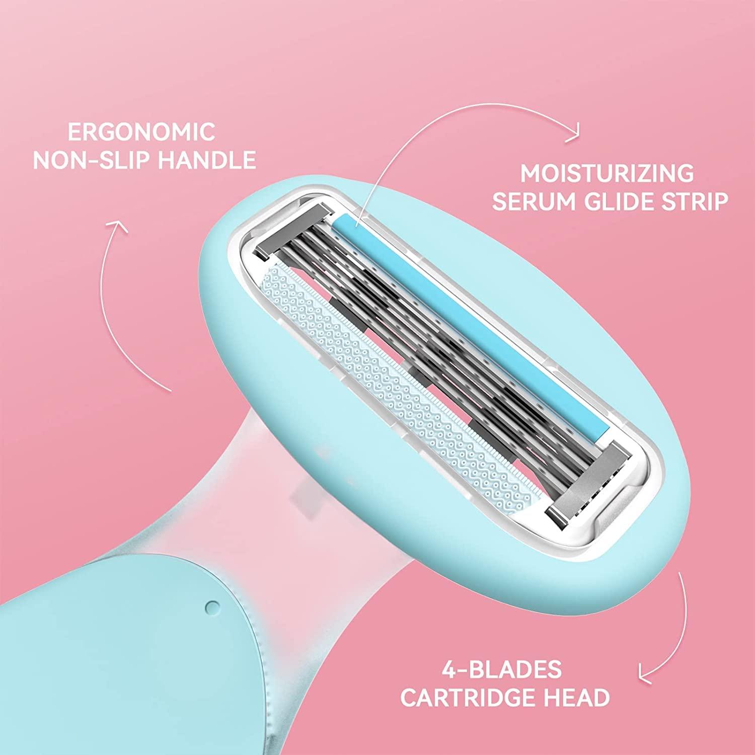 Excefore Excefore Razors for Women, Portable Bikini Trimmer Girls, Wet/Dry Body Shaver Groomer, Manual Body Shaving Tool for Arms Legs Body Armpits Shaving