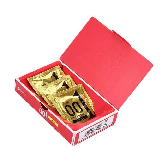 Generic Okamoto Condom | Ultra Thin Condoms for Men | Large Size| Made In Japan | 0.01 mm thin | Box of 3 pcs