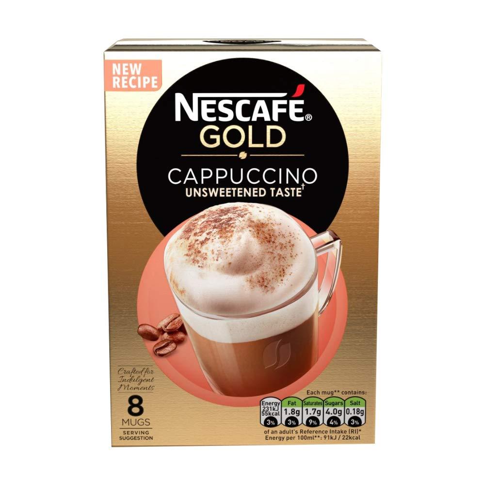 Nescafé Nescafe Gold Cappuccino Unsweetened Taste Sachet Powder, 113.6 Grams