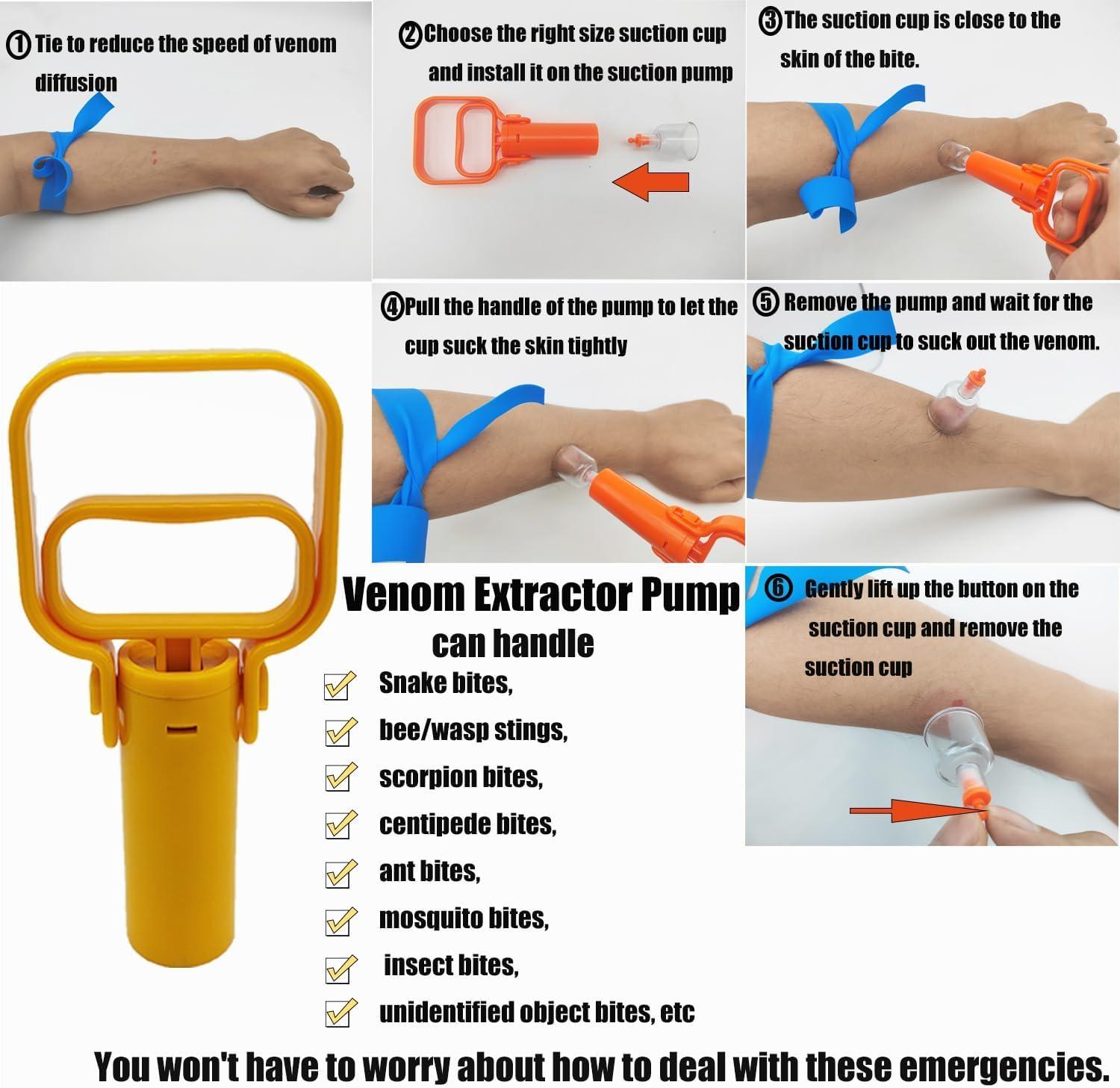 Yancorp Venom Extractor Suction Pump kit Insect Bug Bee Sting Snake Bite Kit Survival Kits Emergency First Aid Supplies for Hiking Backpacking Fishing Hunting