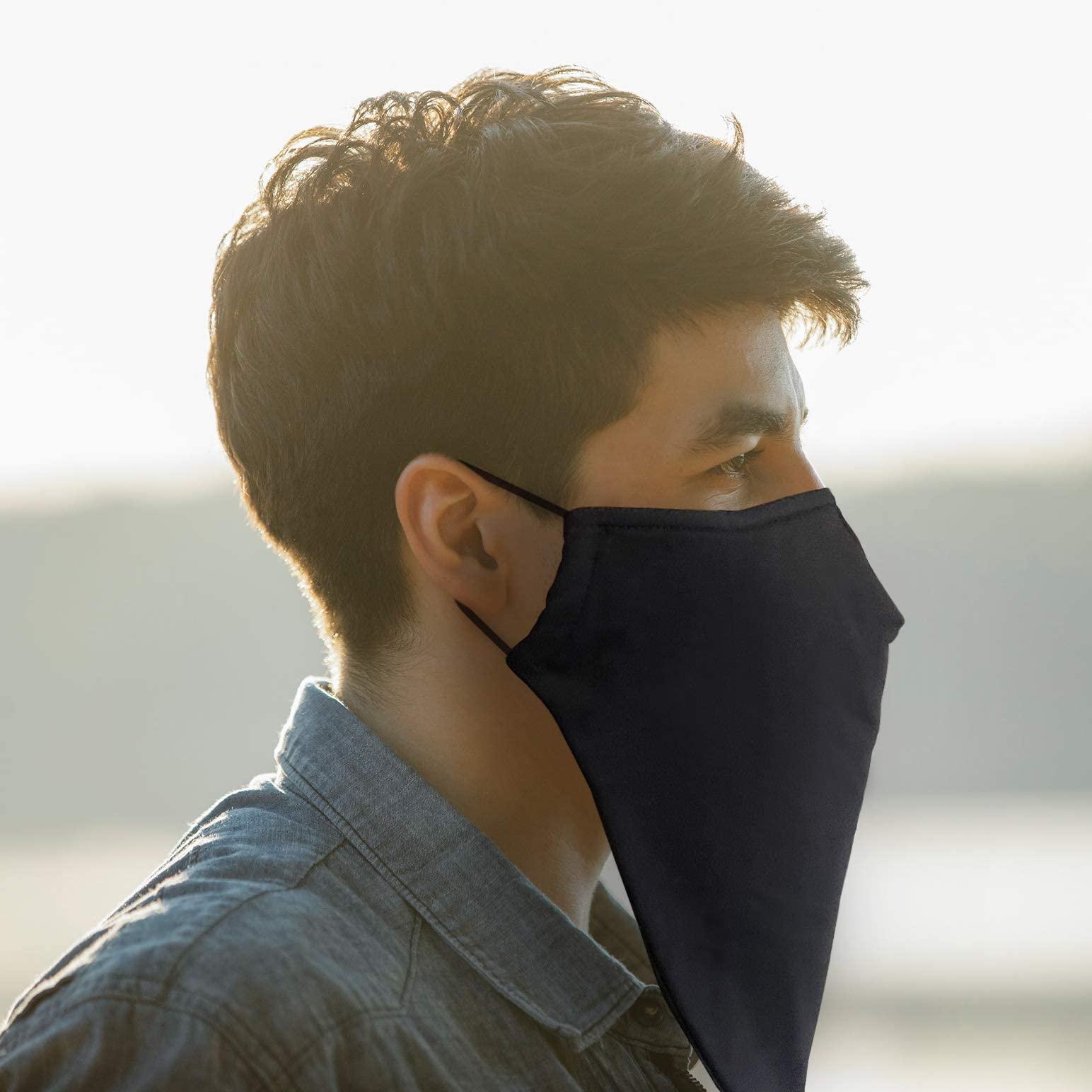 KT Valley Company Beard Face Mask for Men with a Beard, Bearded Men Face Mask, Reusable and Comfortable Beard Mask (Black)