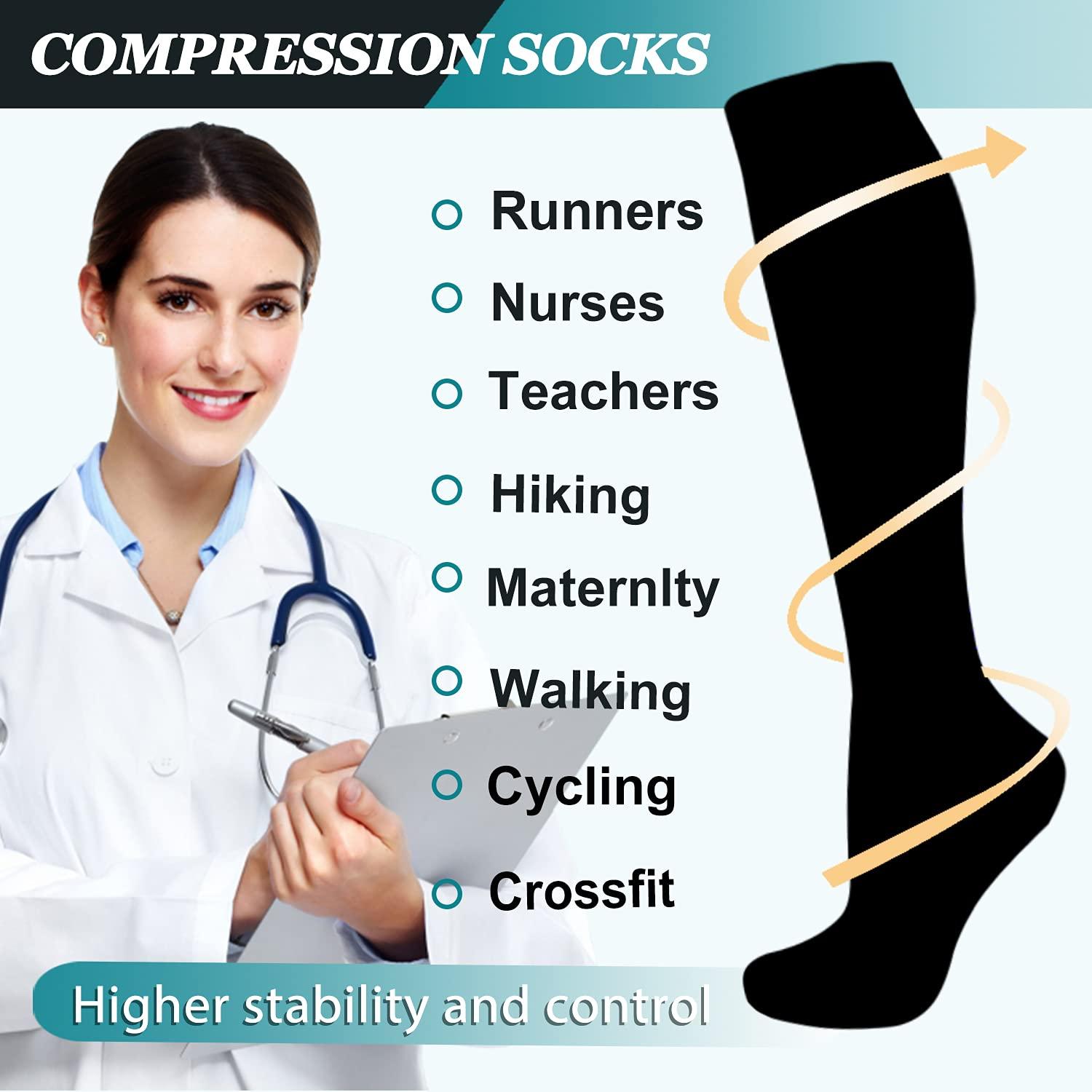 ACTINPUT ACTINPUT Compression Socks (8 Pairs) for Women & Men 15-20mmHg - Best Medical,Running,Hiking,Recovery & Flight Socks (L/XL (US Women11-15.5/US Men10-13),05 - Black/Nude