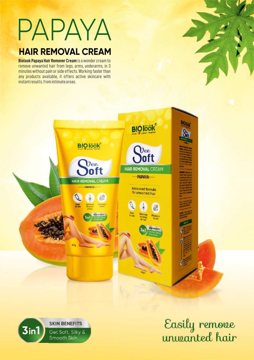 BLACAMAN BLACAMAN Papaya Hair Removal Cream With Whitening Effect & Slow Hair Growth Actives - Hair Remover Cream For Sensitive Skin - Bikini Hair Removal Cream For Women & Girls