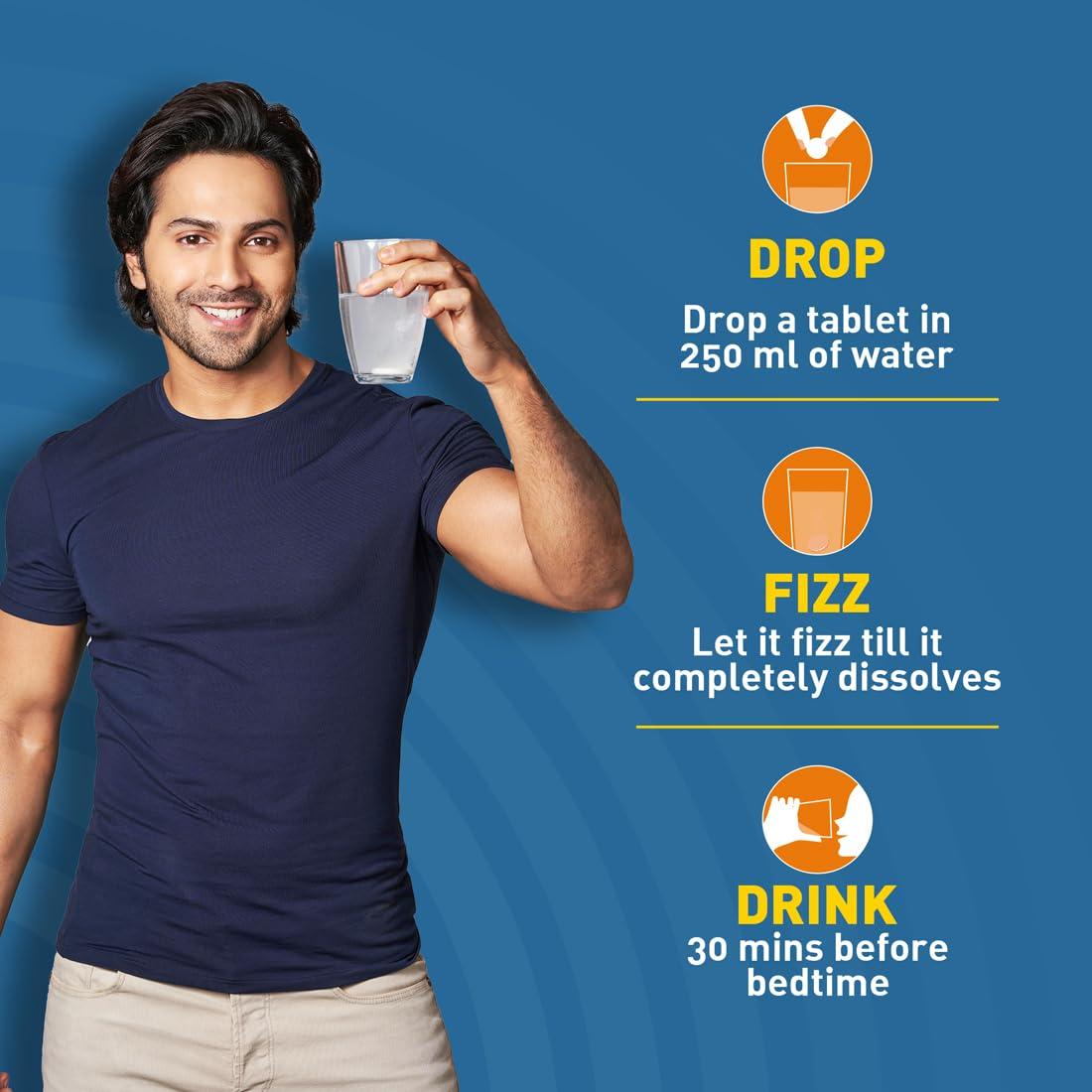 FAST&UP Fast&Up Magnesio - Restful Sleep Supplement - Magnesium & Zinc for Stress Management & Promoting Deep Sleep (60 Effervescent Tablets, Lime & Lemon Flavor)