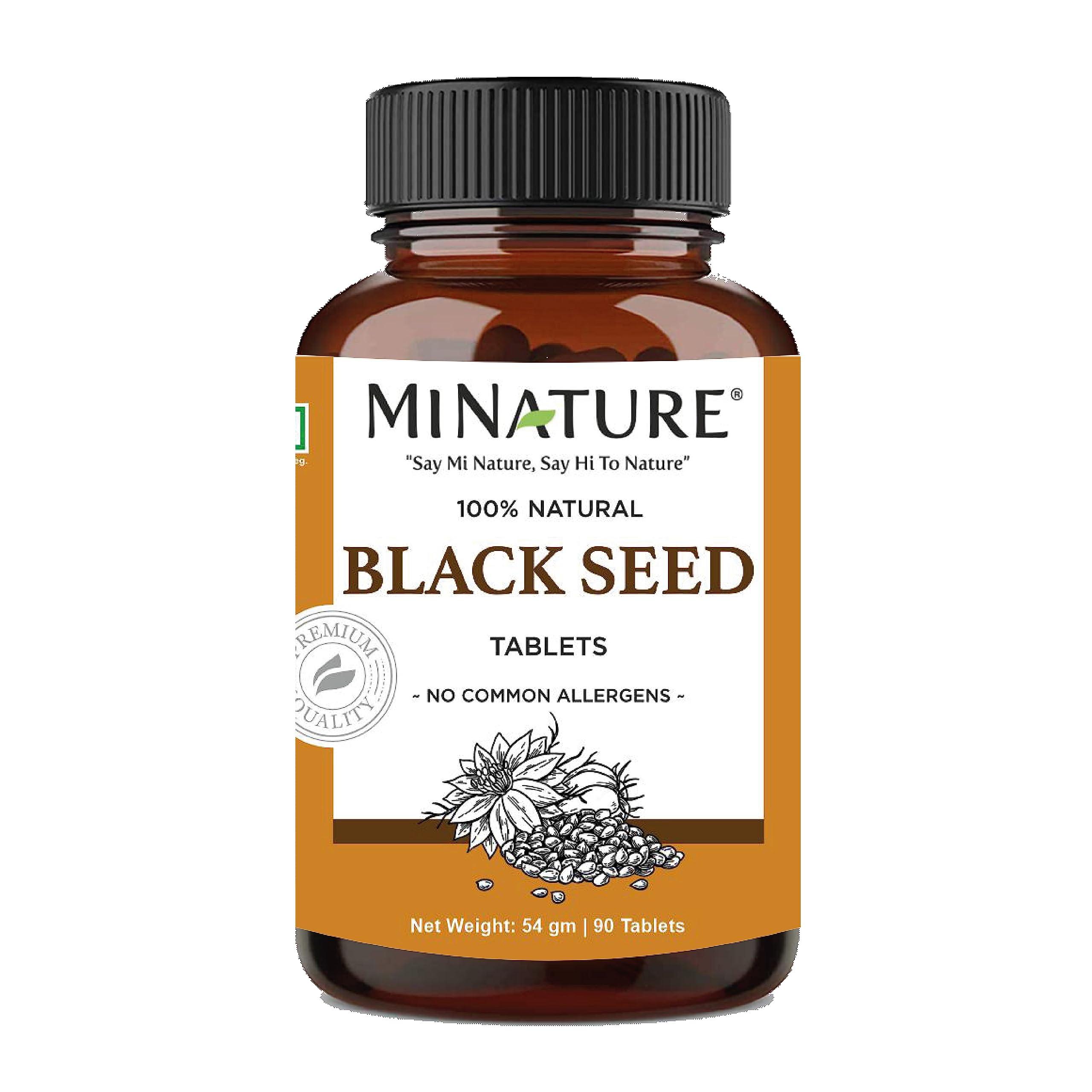 mi nature mi nature Black seed Tablets (Nigella sativa)| Kalonji seed Tablets| 500mg X 90 Tablets, 45 Day supply