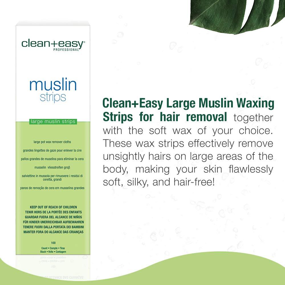 Clean + Easy C+E Muslin Waxing Strips, Large (leg) Muslin Strips