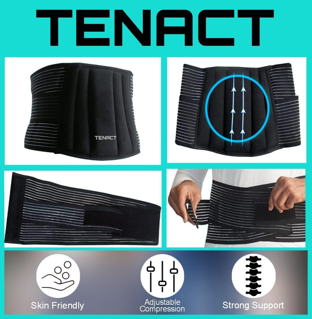 TENACT TENACT Neoprene Premium Lumbar Support Belt For Backpain Relief Compression Lumbo Sacral Dual Strap Adjustable Posture Belt For Men And Women (Xxl)