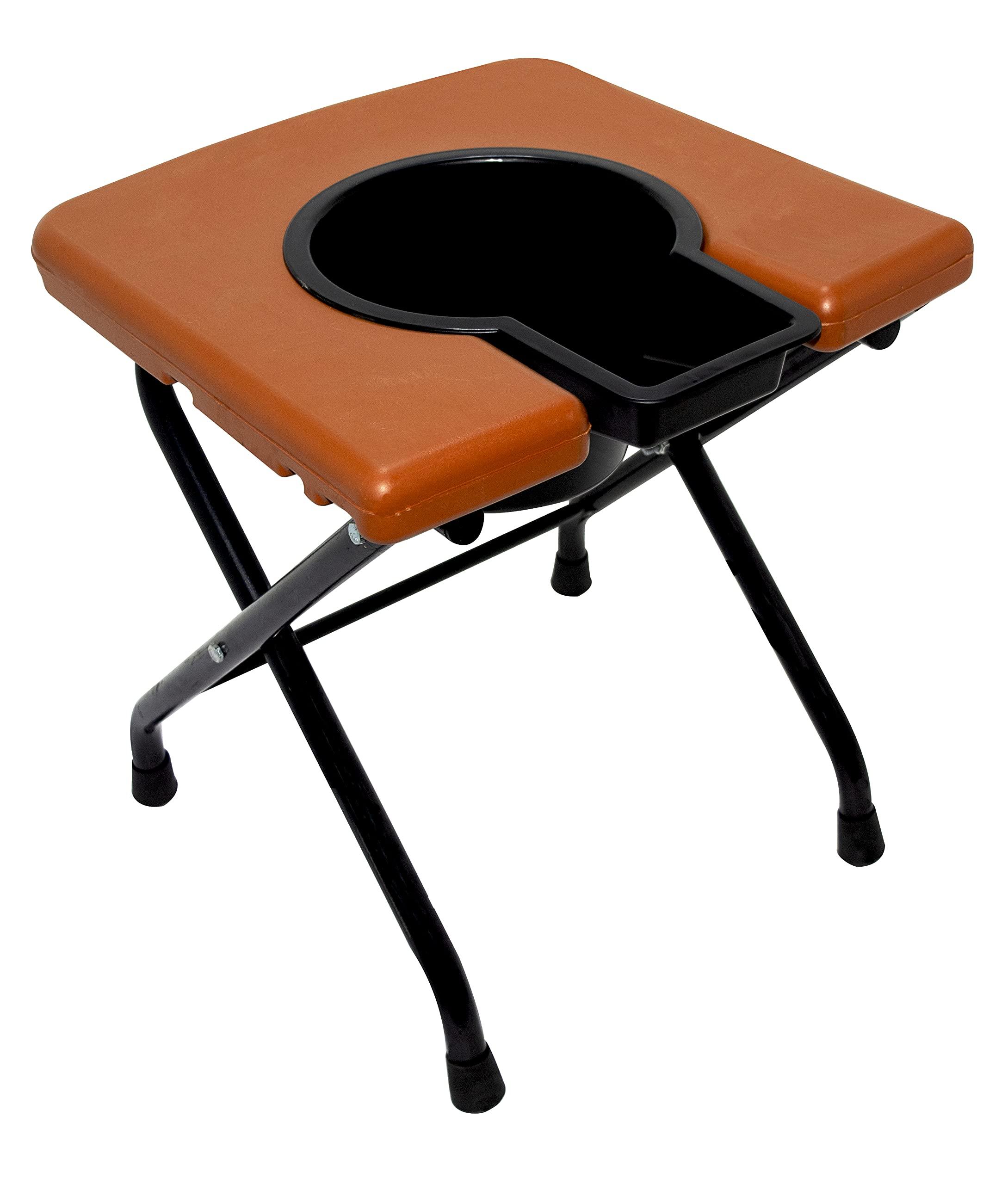 COMPORT Comport Commodes, Mobile Bedside Commode Chair, Non-Slip Portable Toilet Chair, Suitable For Obese Adults, Elderly, Disabled People, Pregnant Women (Violet) (Orange Pot)