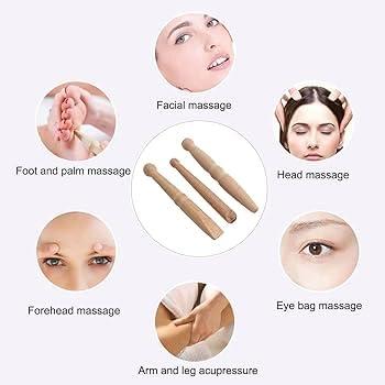 AcuPhysio AcuPhysio 3 Pieces Reflexology Foot Hand Massage Wooden Stick Tools Wood Health Therapies Traditional Tool Thai Massage Body Foot Hand Face Neck Back Waist Relief