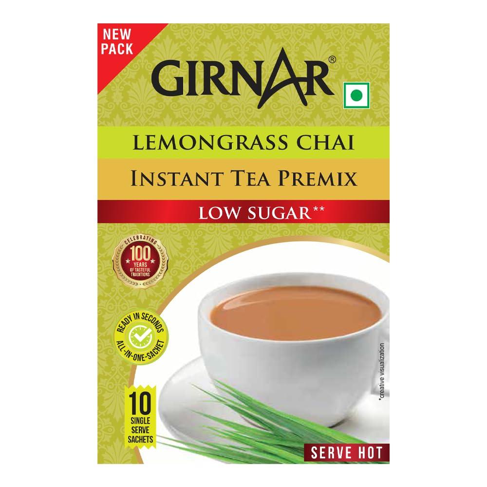 Girnar Girnar Instant Premix Lemongrass Chai (10 Low Sugar Sachets)