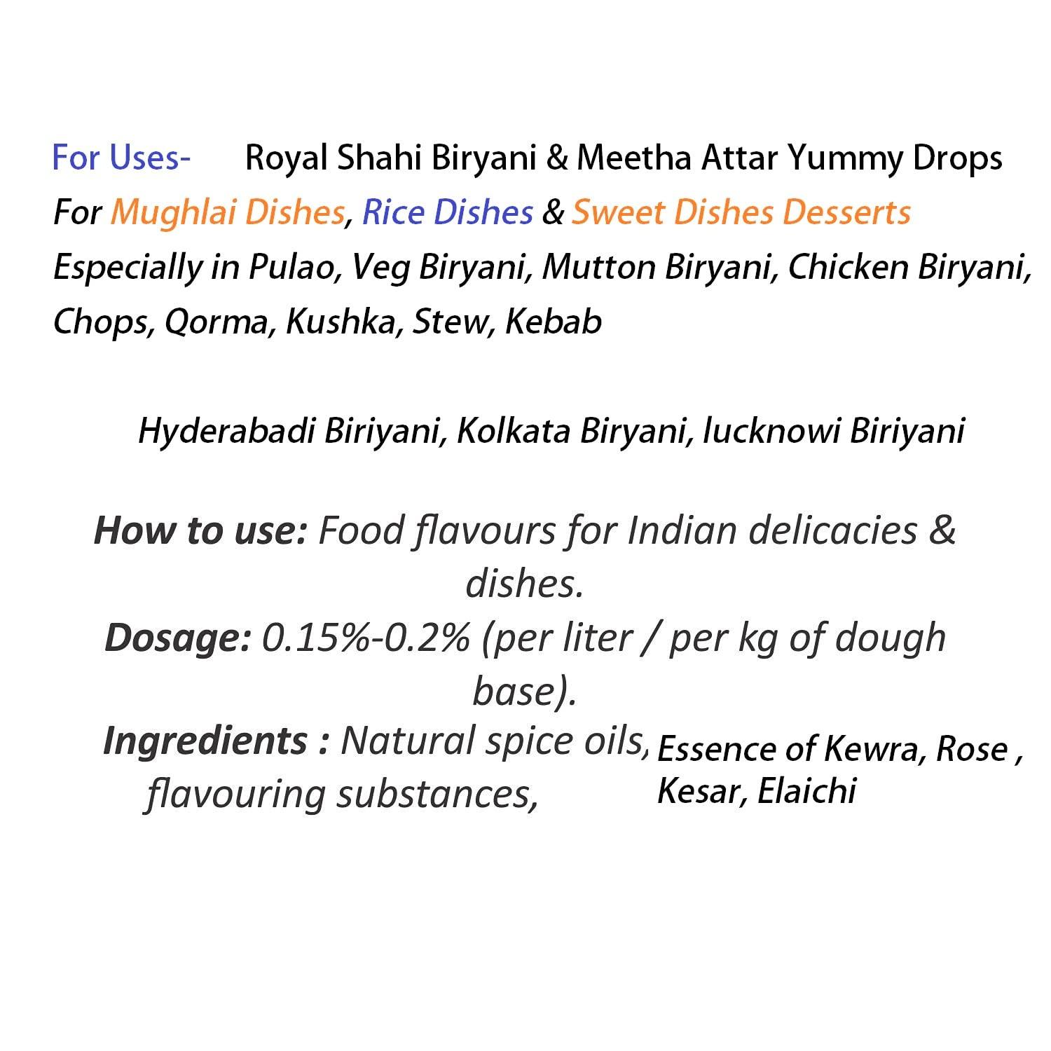 Dr. Axez Dr. Axez Mughlai Biryani Attar Essence for Rice Dishes, Pulao, Mutton -Chicken Biryani (15 ML)