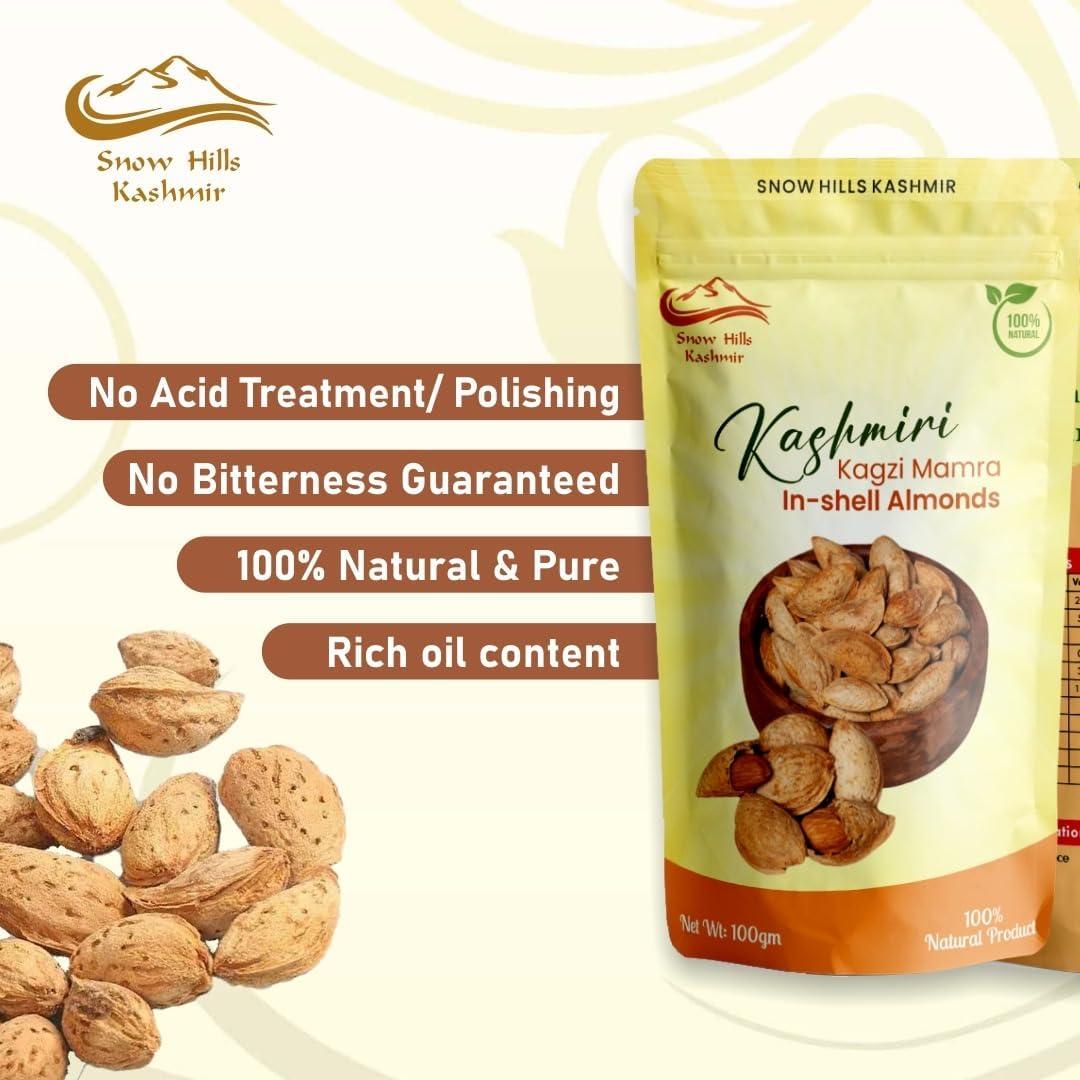 Snow Hills Kashmir Kashmiri kagzi badam in Shell (Mamra Badam) (4kg)