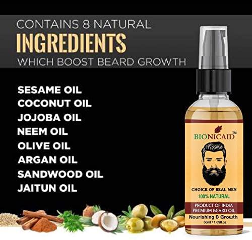 BIONICAID Bionicaid Beard Growth Oil - 50ml - More Moustache Beard Growth, With Redensyl, 8 Natural Oils including Jojoba Oil, Vitamin E, Nourishment & Strengthening | Beard Oil for Patchy and Uneven Best Beard Growth Oil for Men
