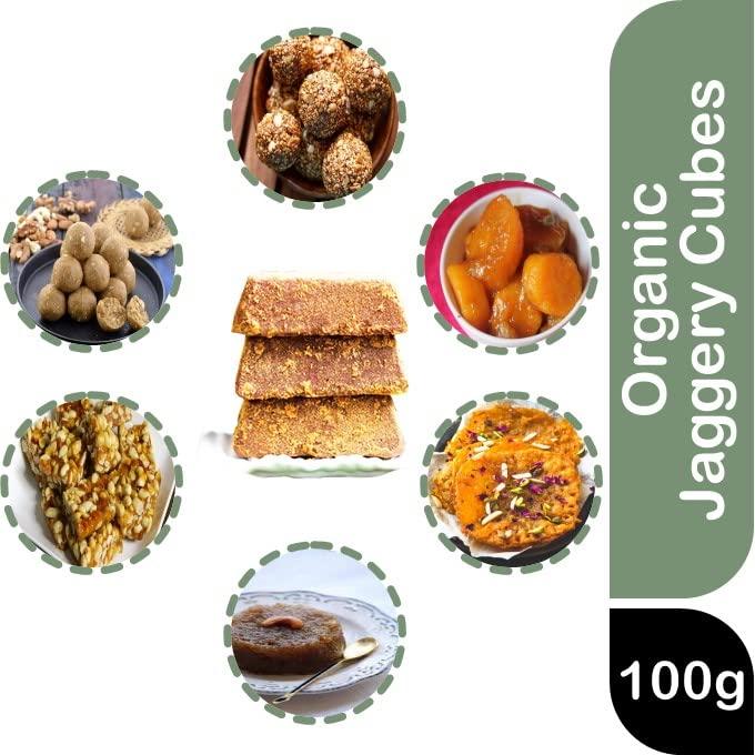 Nature Link Nature Link Organic Jaggery Cubes Gud / Desi Gur (Fresh, Pure, Natural, No Preservtives, Chemicals Free) - 100gm