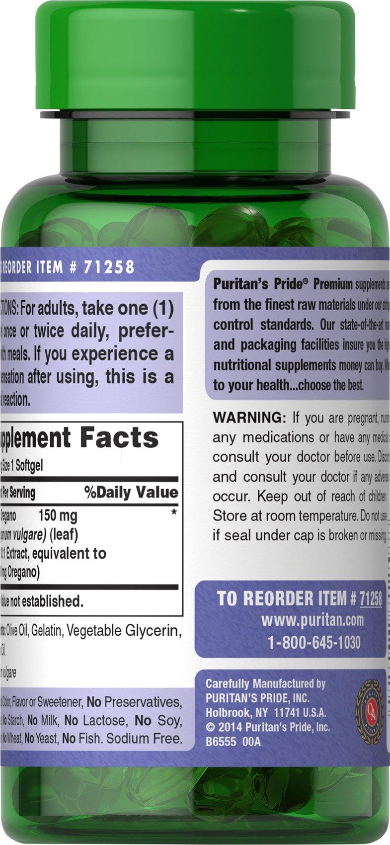 Contigo Puritans Pride Oil of Oregano Extract (1500 mg) -180 Softgels