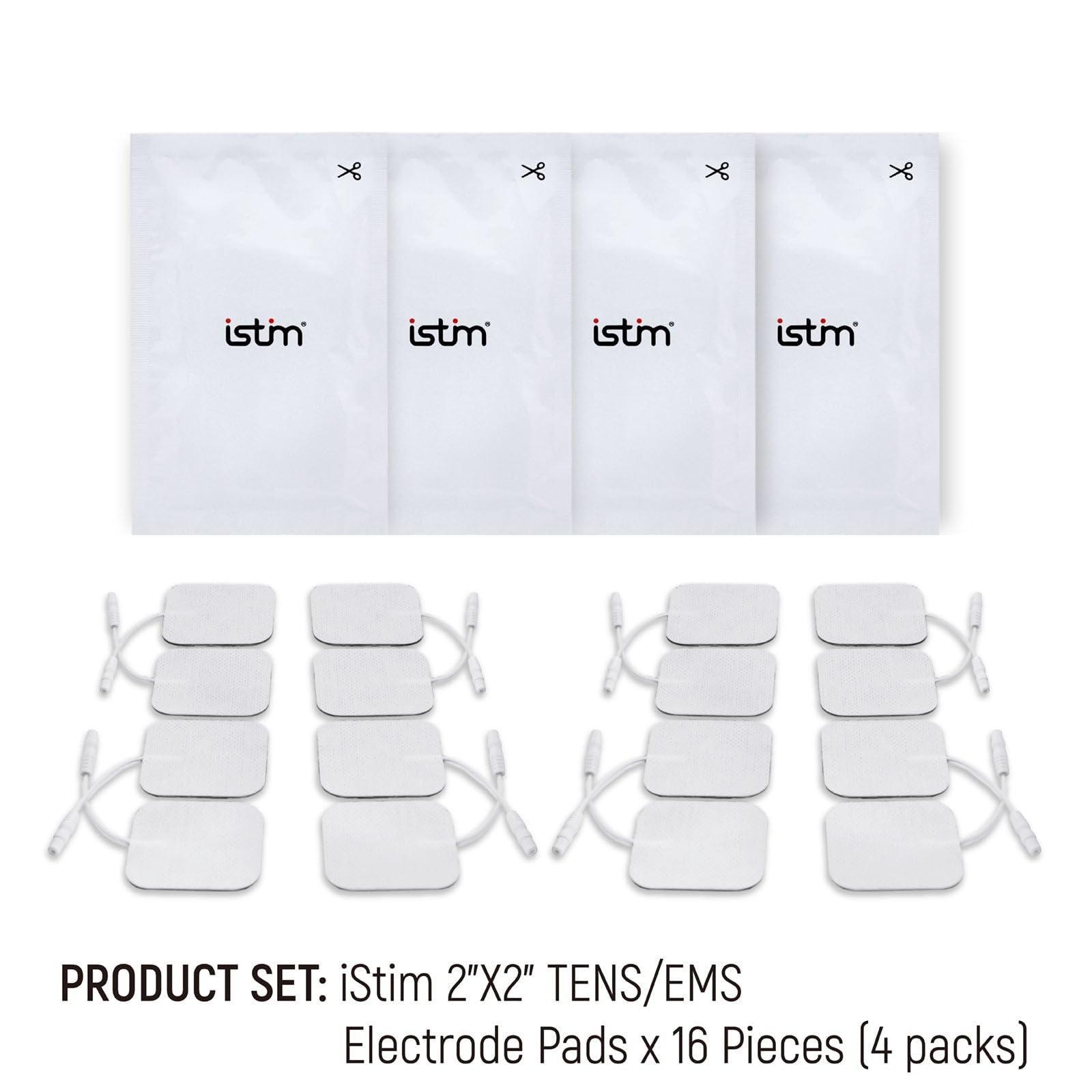iStim iStim Super Soft 2\"x2\" TENS Unit Electrodes for TENS Massage EMS - 100% JAPANESE GEL (2\"x2\"- 16 pieces)
