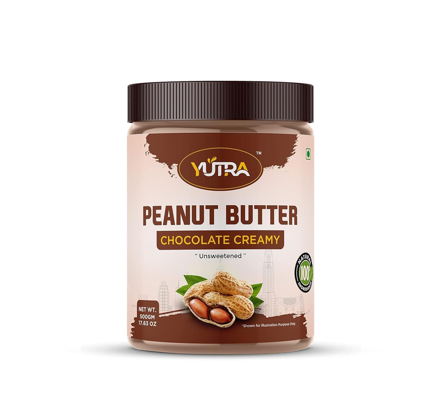 YUTRA YUTRA All Natural Peanut Butter, Unsweetened,Pure Roasted Peanuts, High in Protein Spread, Gluten- and Cholesterol-Free, Nut Butter 500 Gm(Na-Creamy+Na-Crunchy+Ch-Creamy)(Pack of 1)