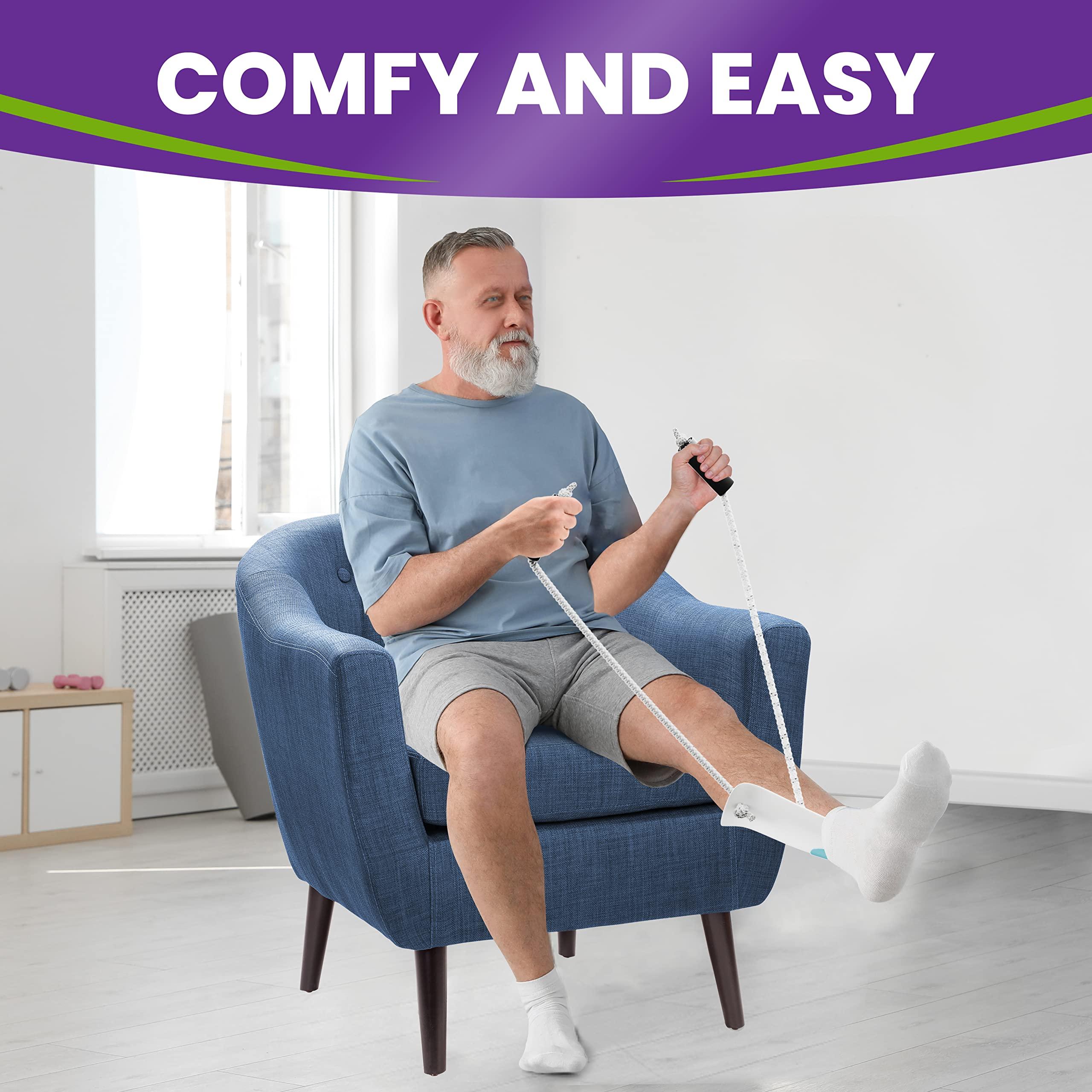 MARS Wellness Mars Wellness Deluxe Molded Sock Aid Donner - Foam Grip Handles - 31\" Adjustable Cords - Compression Sock Helper Stocking Slider - Elderly, Senior, Pregnant Diabetics - 1 Pack