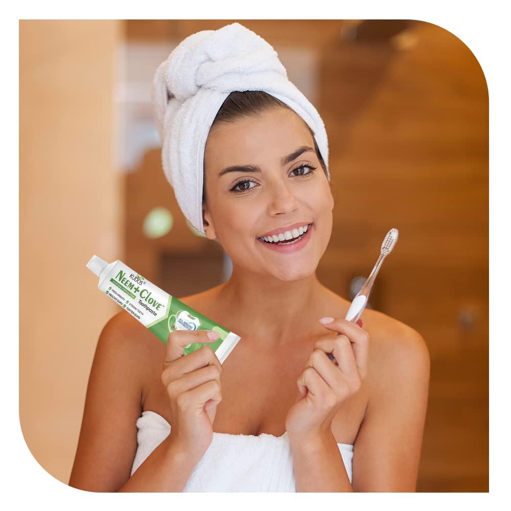 KUDOS Kudos Ayureveda Neem Clove Toothpaste I Prevents Cavities,Bad Breath,Tooth Decay I Help Fights Germ,Anti Bacterial Gumprotection Daily Use Toothpaste - 1 Count
