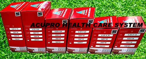 Acupro Health Care System Acupro Health Care System Acupuncture Needles Jw Pin Tube Pack .25x13 mm, .25x25 mm, .25x40 mm, .25x50 mm .25x60mm .25x75mm Size 6 Box 600 Needles Combo