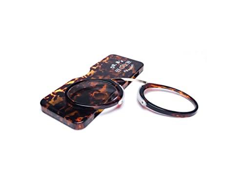 DR. B\'s Readers DR. B\'s Readers Nose Clip Reading Glasses | Universal Pod Case for Men & Women | Reduce Eye Strain & Fatigue | Lightweight Clear & Scratch Resistant Presbyopic Eyeglasses Reader(Tortoise shell +1.00)