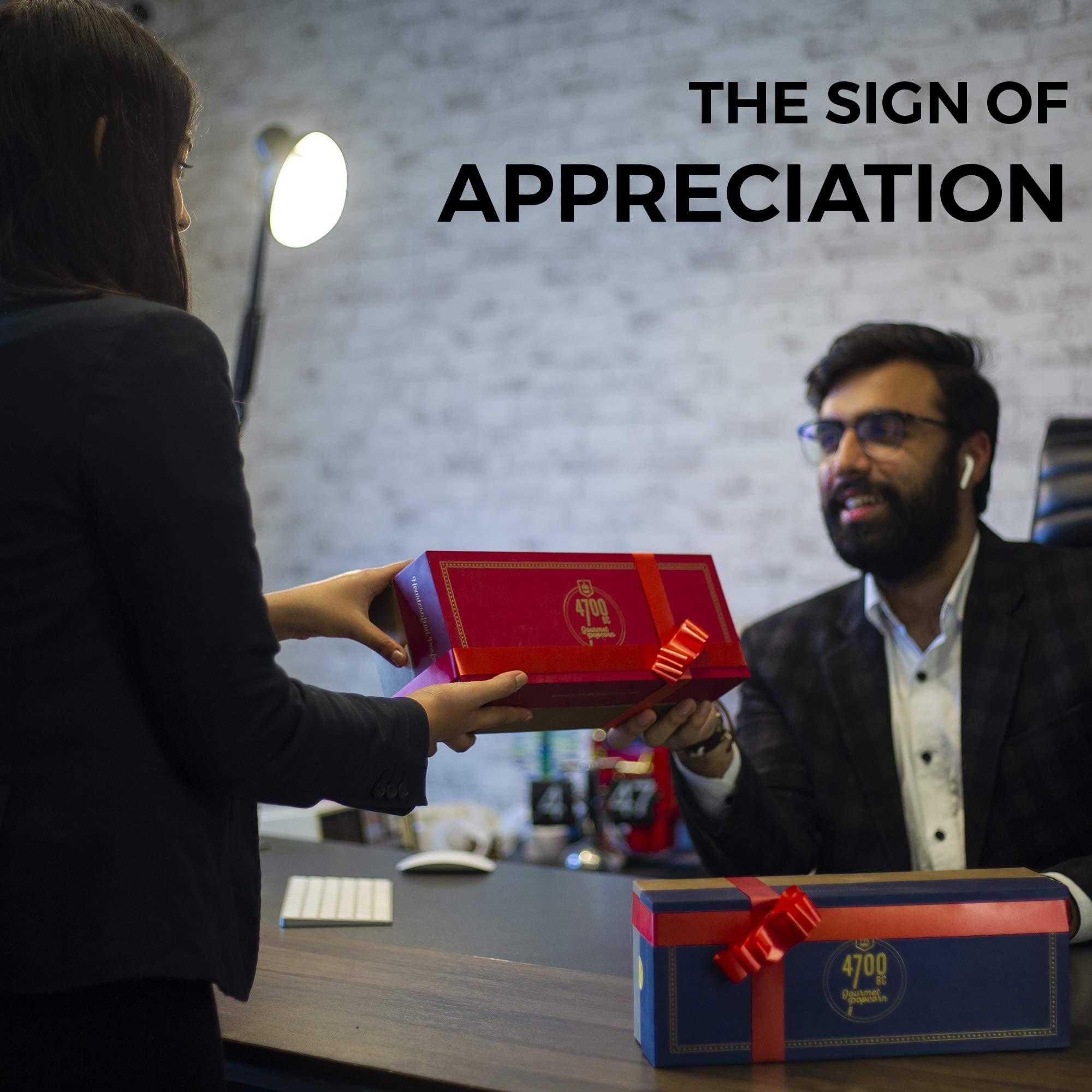 4700BC 4700BC Gourmet Popcorn, Premium Gift Set, 460g, (4 Tins: 1 Hawaiian Barbeque Cheese, 1 Himalayan Salt Caramel, 1 Nutty Tuxedo Chocolate and 1 Mocha Walnut Chocolate)