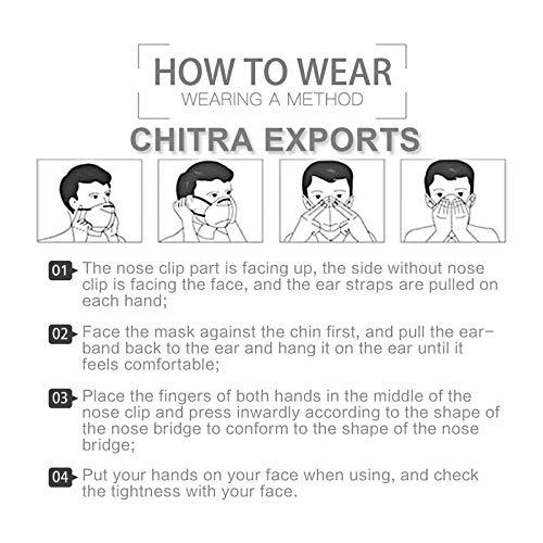 CHITRA EXPORTS CHITRA exports N 95 GREY EAR loop mask reusable, washable, breathable 5 layer mask with EAR loop (Blue, Free Size, Pack of 5)