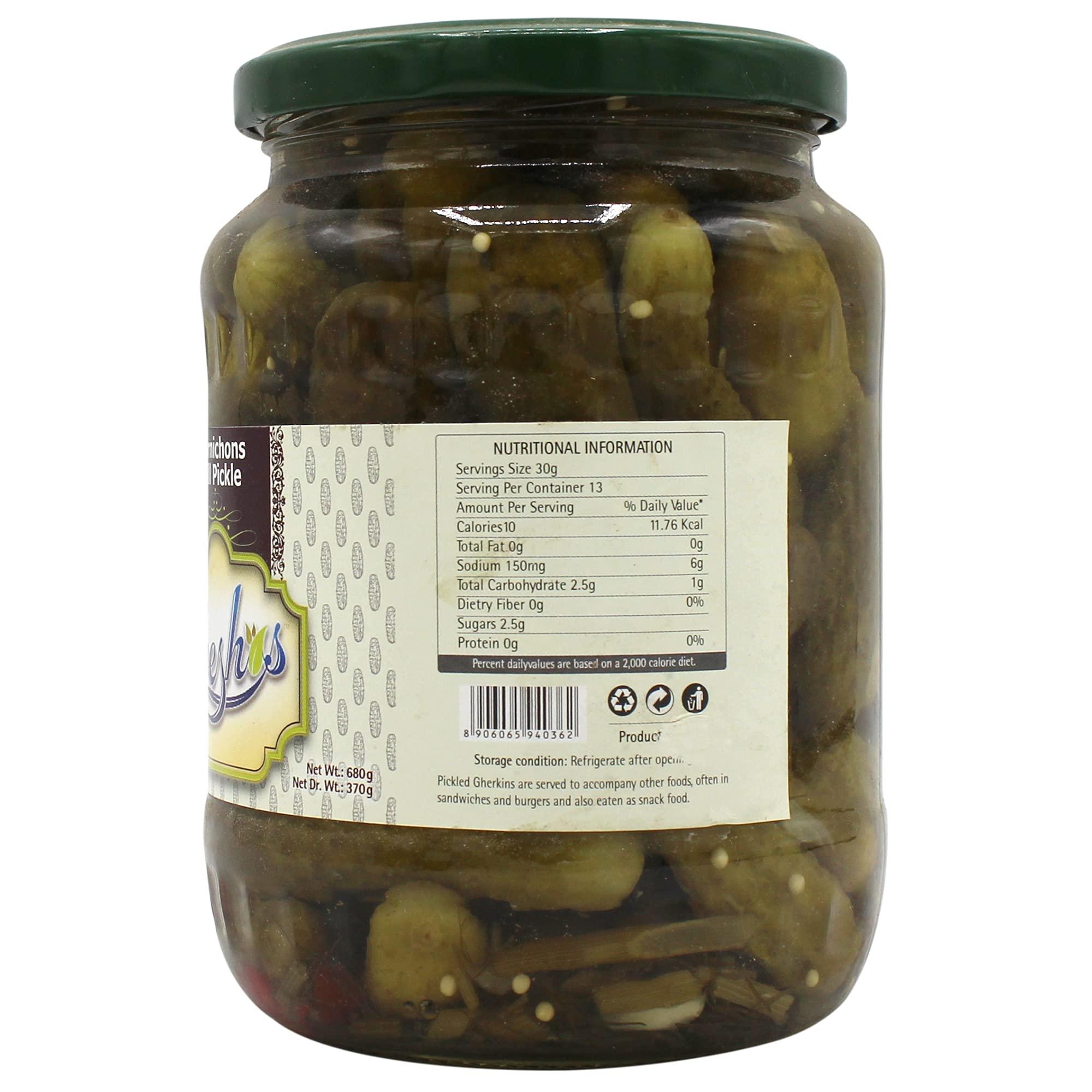Freshos Freshos Cornichons Dill Pickle, 680 g, Green & White, Medium