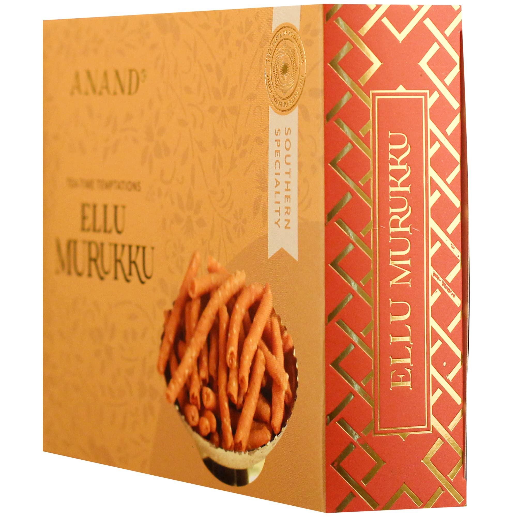 ANAND ANAND Ellu Murukku | Indian Snacks | Delicious, Chrunchy Namkeen, Ready to Eat | Cholesterol Free, No Trans Fats, No Preservatives | (Pack of 2x200 gram)