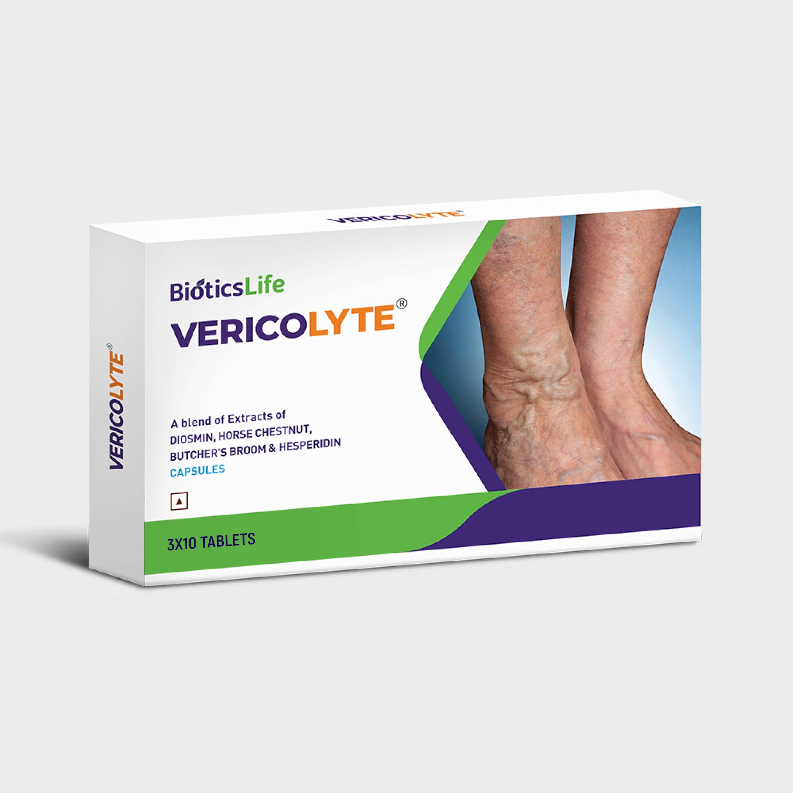 BIOTICSLIFE BIOTICSLIFE Vericolyte Forte, Pack of 30 Tablets for managing spider veins