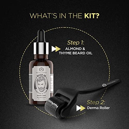 The Man Company The Man Company Beard Booster Duo | Derma Roller + Beard Oil | Activates Hair Follicles | Accelerates Beard Growth, Fuller & Thicker Beard | Improves Patchy Beard