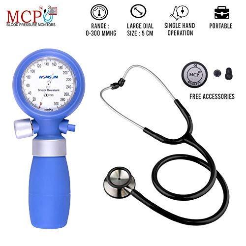 MCP MCP Shock Proof Resistant Palm Blood Pressure Monitor HS201Y with Dual Head Stethoscope