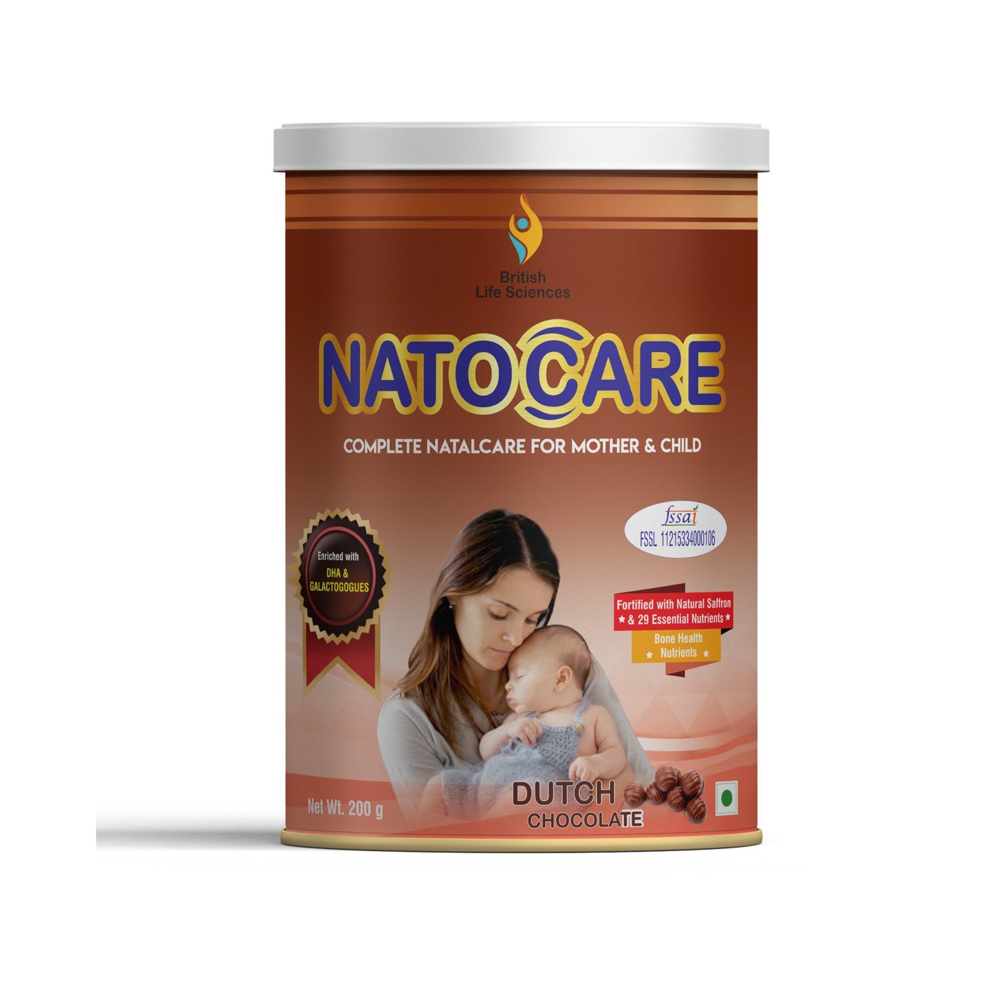 BRITISH LIFE SCIENCES PVT LTD ; Nutrition For A He BRITISH LIFE SCIENCES PVT LTD ; Nutrition for A Healthy Beginning Natocare-Lactation Supplement Powder for Breastfeeding Mother-Shatavari&Fenugreek Extract To Increase MilkSupply,200G(Dutch Chocolate)