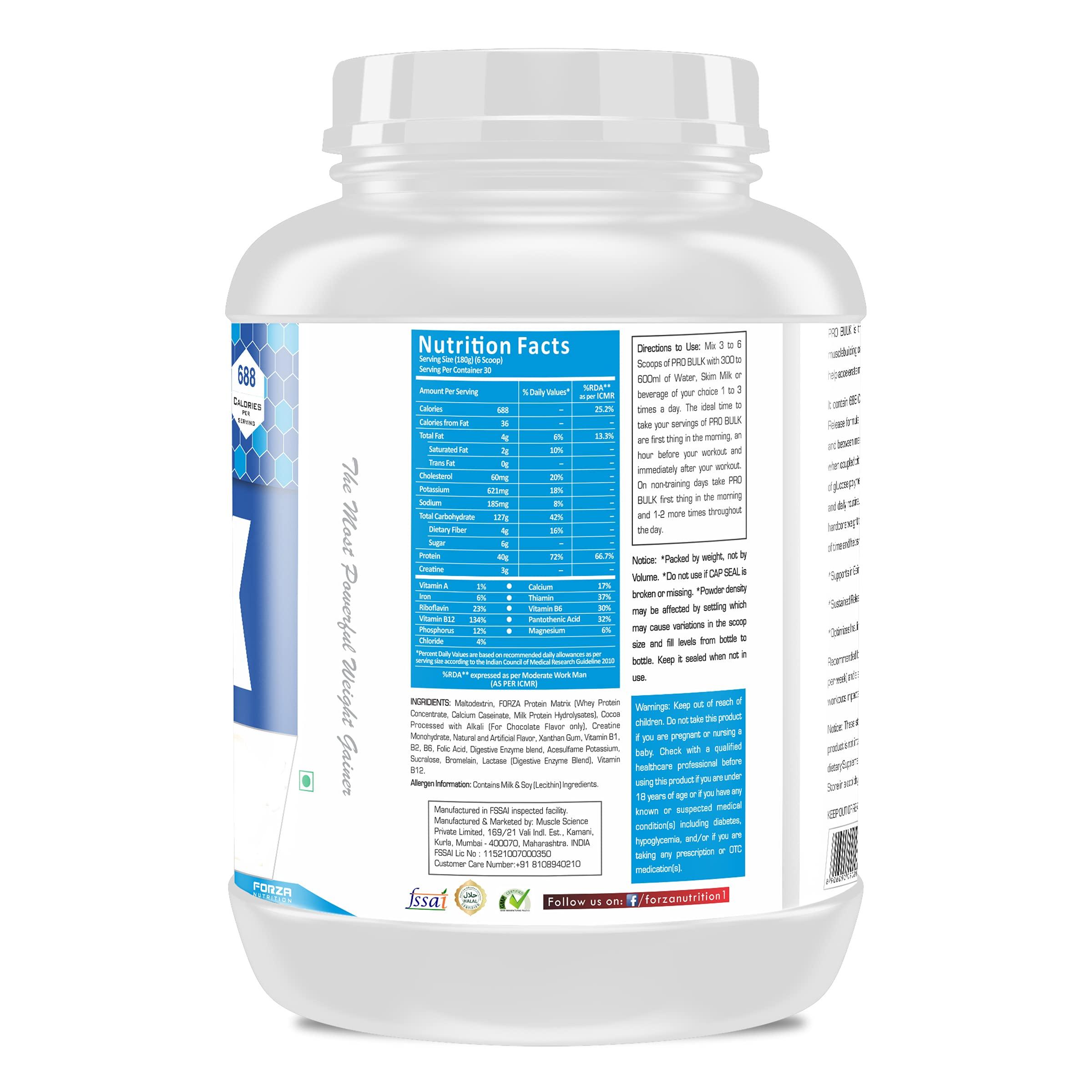 FORZA NUTRITION FORZA NUTRITION PRO BULK MASS GAINER FOR BULKING (CHOCOLATE BLISS) (0.99)