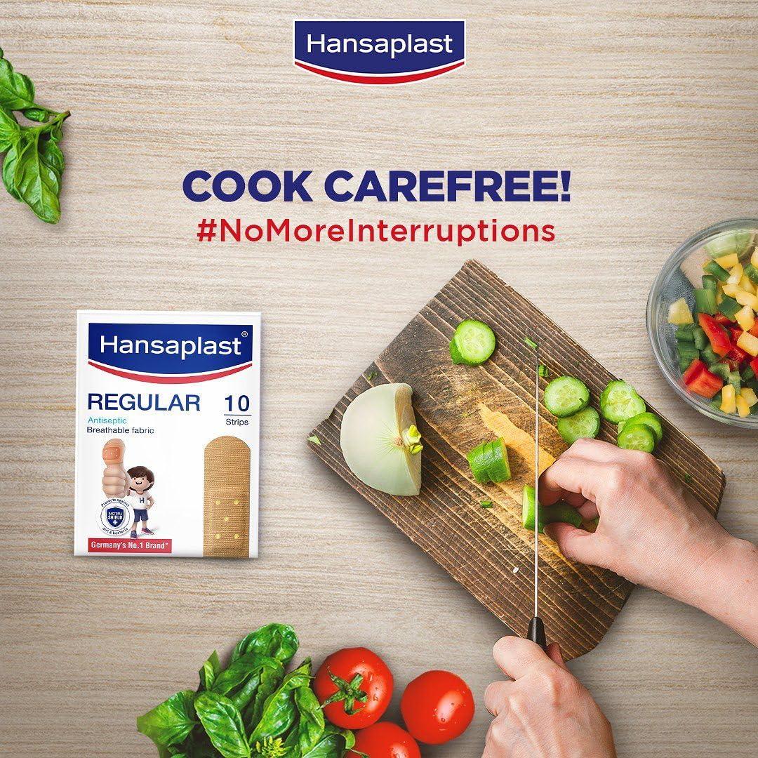 Hansaplast Hansaplast Antiseptic Regular Bandage for Cuts & Wounds | 100 strips | Breathable fabric | First Aid | Protects Against Dirt and Bacteria | For Kids & Adults