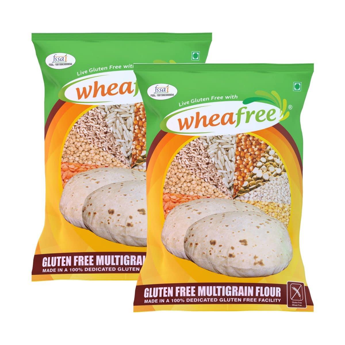 wheafree Wheafree Gluten Free Pancake Mix (Pack of 2 x 500g Each) & Wheafree Gluten Free Multigrain Flour (2 Packs x 1Kg each) | Soya Free | Lactose Free | Easy to Digest | Suitable for Celiacs
