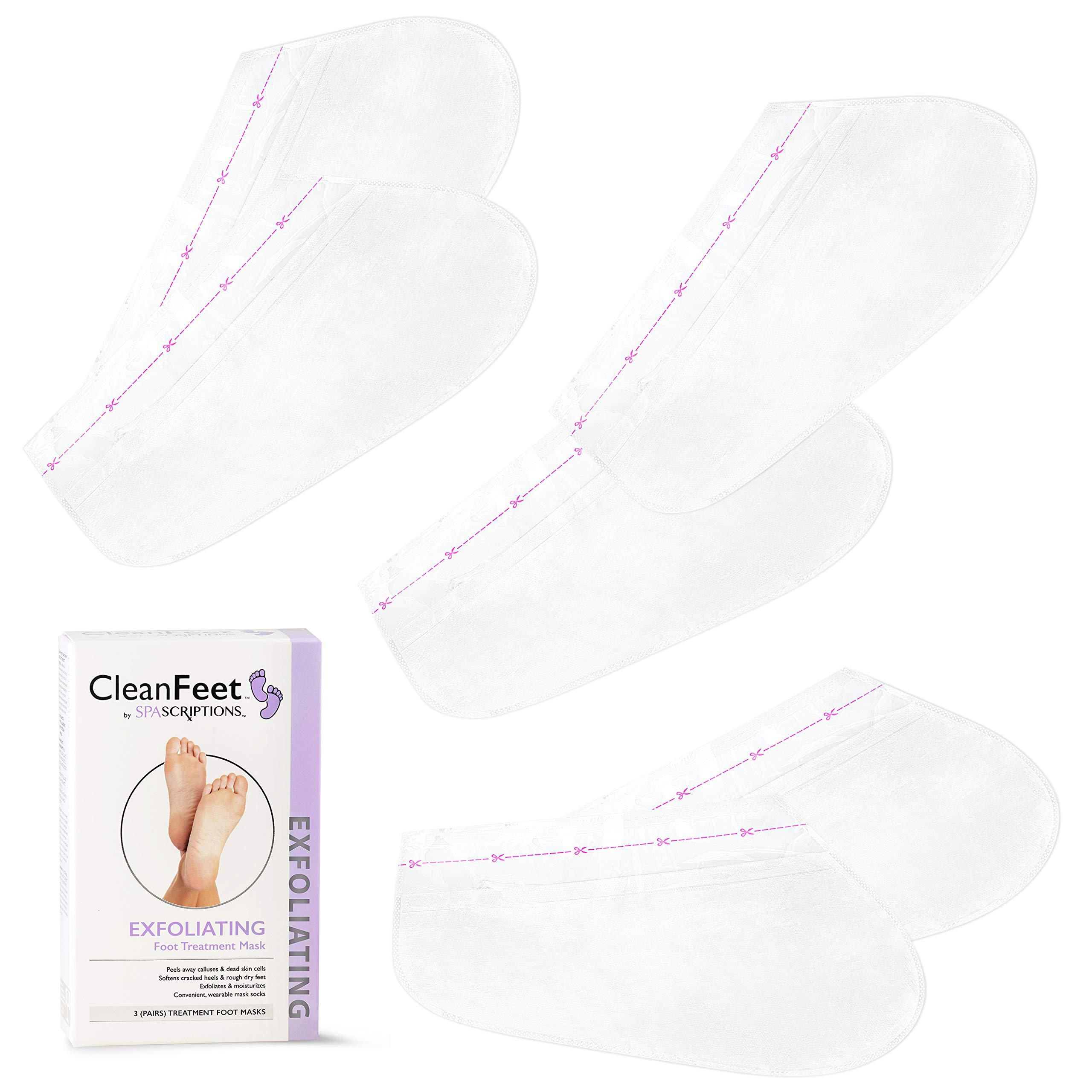 SpaScriptions Spascriptions Treatment Foot Spa Mask Peeling Away Calluses and Dead Skin for Men & Women Baby Soft Skin - 3 Pairs (Exfoliating)