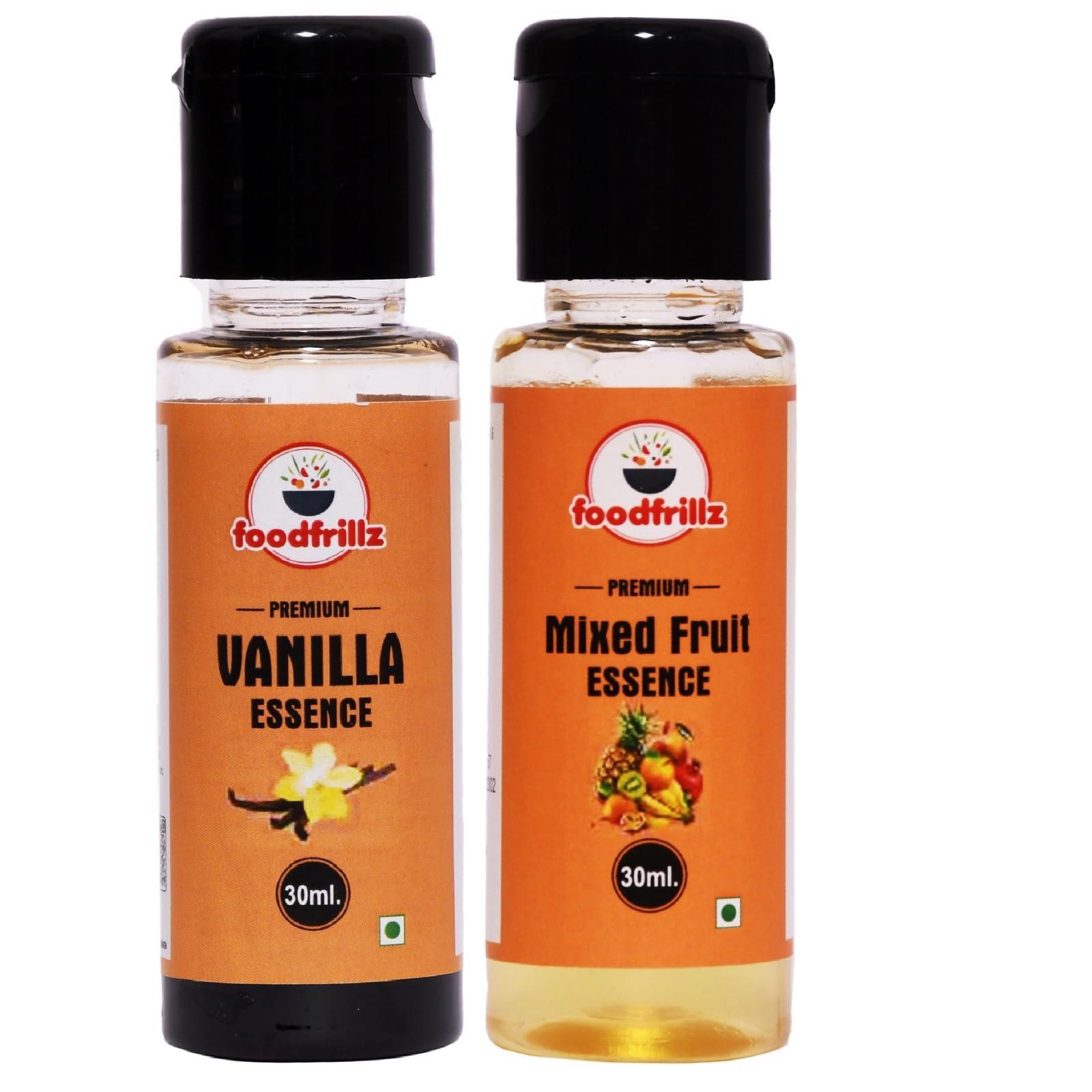 FOODFRILLZ foodfrillz Vanilla and Mixed Fruit Food Flavor Essence Combo Pack (30 ml x 2)